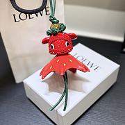Loewe Strawberry Charm In Classic Calfskin Red - 3