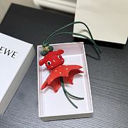 Loewe Strawberry Charm In Classic Calfskin Red - 5