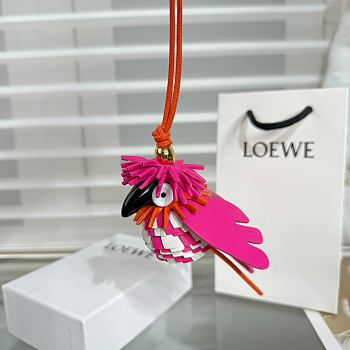 Loewe Exotic Bird Leather Charm in  Classic Calfskin Pink