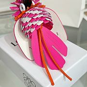 Loewe Exotic Bird Leather Charm in  Classic Calfskin Pink - 3