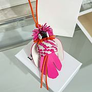 Loewe Exotic Bird Leather Charm in  Classic Calfskin Pink - 2