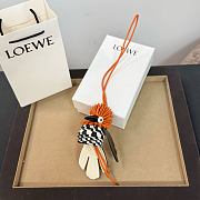 Loewe Hoopoe Bird Charm In Classic Calfskin Orange - 5