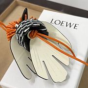 Loewe Hoopoe Bird Charm In Classic Calfskin Orange - 3