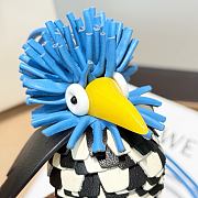 Loewe Hoopoe Bird Charm In Classic Calfskin Blue - 3