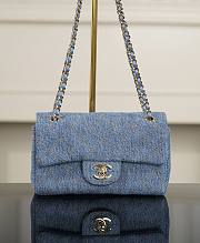 Chanel Mini Classic Handbag Denim & Gold Metal Blue & Orange - 20x12x6cm - 1