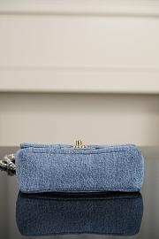 Chanel Mini Classic Handbag Denim & Gold Metal Blue & Orange - 20x12x6cm - 3