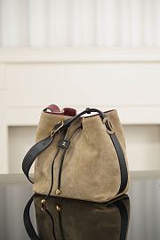 Chanel Bucket Bag Suede Calfskin, Calfskin & Gold-Tone Metal Dark Beige & Black AS6584 - 23x23x14.5cm - 5