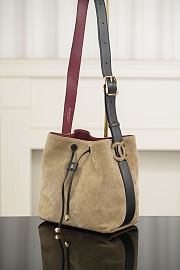 Chanel Bucket Bag Suede Calfskin, Calfskin & Gold-Tone Metal Dark Beige & Black AS6584 - 23x23x14.5cm - 2