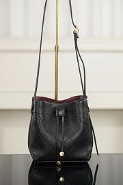 Chanel Small Bucket Bag Calfskin & Gold-Tone Metal Black - 18x16x10cm - 1