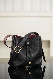 Chanel Small Bucket Bag Calfskin & Gold-Tone Metal Black - 18x16x10cm - 5