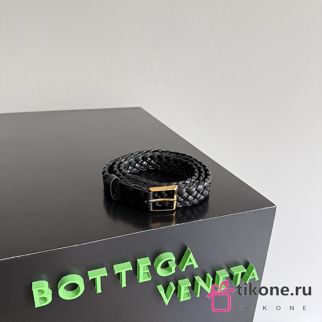 Bottega Veneta Solo Belt in Black 2cm  - 1