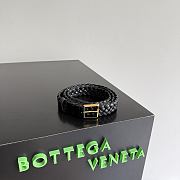 Bottega Veneta Solo Belt in Black 2cm  - 1