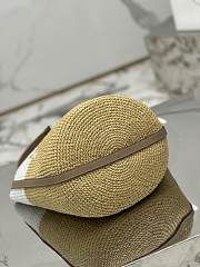Prada Crochet And Leather Mini-Bucket Bag Tan/White 1BE063 - 23x25x20cm - 4