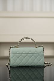 Chanel Flap Phone Hordel With Chain Grained Shiny Calfskin Gold-Tone Metal Light Green - 20x11x5.5cm - 3