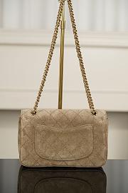 Chanel Mini Flap Bag Suede Calfskin & Gold-Tone Metal Dark Beige - 13x20x6cm - 6