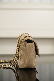 Chanel Mini Flap Bag Suede Calfskin & Gold-Tone Metal Dark Beige - 13x20x6cm - 3