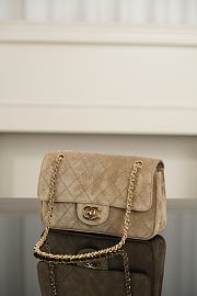 Chanel Mini Flap Bag Suede Calfskin & Gold-Tone Metal Dark Beige - 13x20x6cm - 2