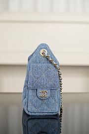 Chanel 25 Mini Handbag Denim & Gold Metal Blue & Orange - 22x20x12.5cm - 5
