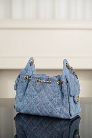 Chanel 25 Mini Handbag Denim & Gold Metal Blue & Orange - 22x20x12.5cm - 3