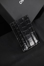Chanel Card Holder Crocodile Embossed Calfskin & Gold-Tone Metal Black AP5191 - 7.5x11.2x0.5cm - 4
