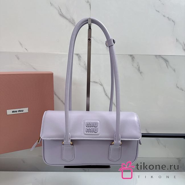 Miumiu Arcadie Leather Bag Light Purple 5BD282 - 24x11.5x5cm  - 1
