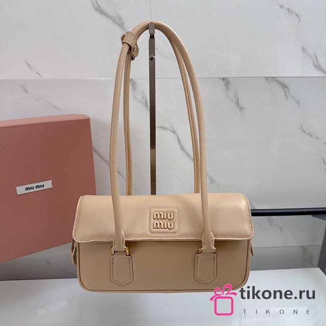 Miumiu Arcadie Leather Bag Sand Beige 5BD282 - 24x11.5x5cm  - 1