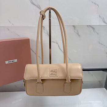 Miumiu Arcadie Leather Bag Sand Beige 5BD282 - 24x11.5x5cm 