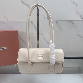Miumiu Arcadie Leather Bag White 5BD282 - 24x11.5x5cm 
