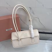Miumiu Arcadie Leather Bag White 5BD282 - 24x11.5x5cm  - 4