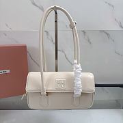 Miumiu Arcadie Leather Bag White 5BD282 - 24x11.5x5cm  - 2