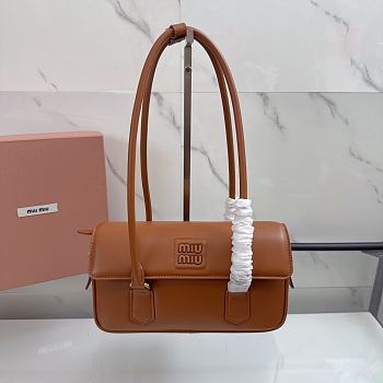 Miumiu Arcadie Leather Bag Brown 5BD282 - 24x11.5x5cm 