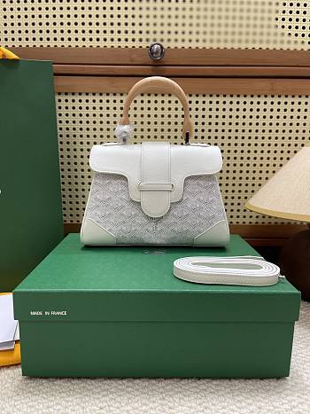Goyard White Saigon Mini Shoulder Bag - 20x14.5×9cm