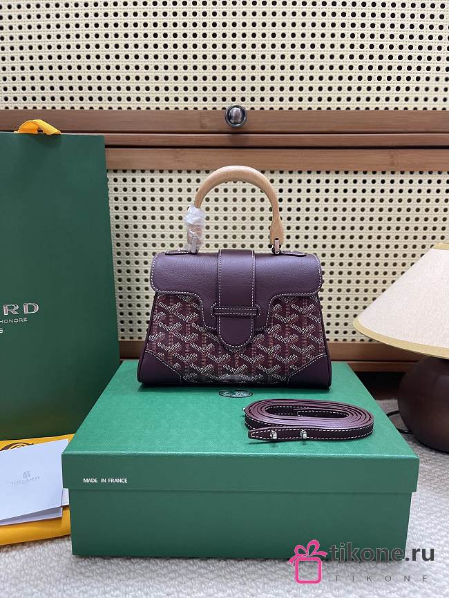 Goyard Burgundy Saigon Mini Shoulder Bag - 20x14.5×9cm - 1