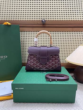 Goyard Burgundy Saigon Mini Shoulder Bag - 20x14.5×9cm