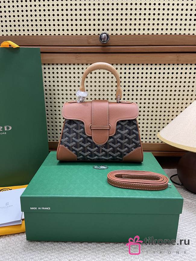 Goyard Brown Saigon Mini Shoulder Bag - 20x14.5×9cm - 1
