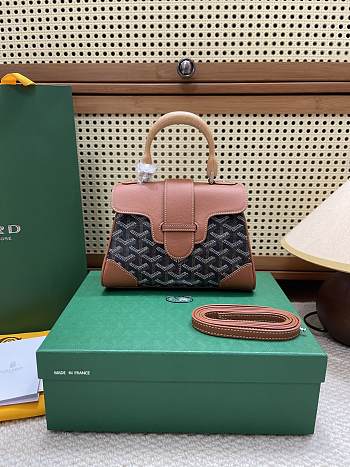Goyard Brown Saigon Mini Shoulder Bag - 20x14.5×9cm