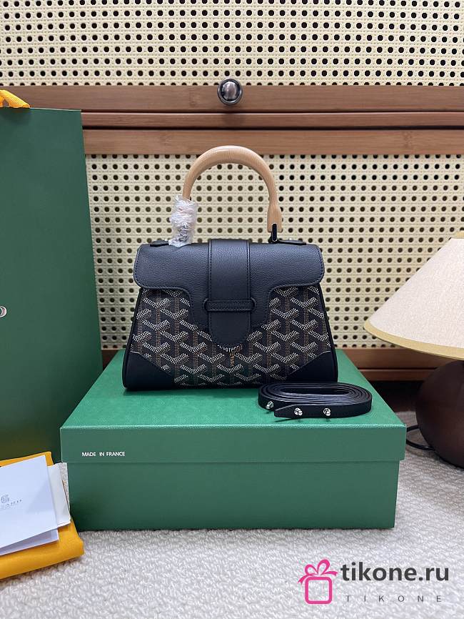 Goyard Black Saigon Mini Shoulder Bag - 20x14.5×9cm - 1