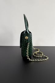 Chanel Mini Flap Bag with Top Handle Crocodile Embossed Calfskin & Gold-Tone Metal Green AS6424 - 14.5x19.5x5cm - 3