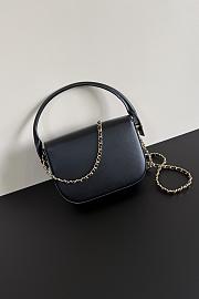 Chanel Mini Flap Bag With Top Handle Shiny Calfskin & Gold-Tone Metal Dark Black AS6424 - 14.5x19.5x5cm - 5