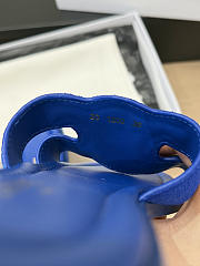 Celine Marina Triomphe Mule In Suede Calfskin Electric Blue - 5