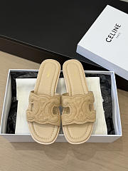 Celine Marina Triomphe Mule In Suede Calfskin Cream - 1