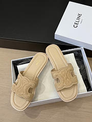 Celine Marina Triomphe Mule In Suede Calfskin Cream - 4