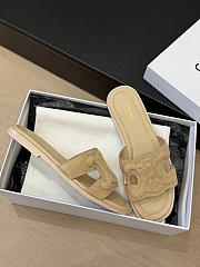 Celine Marina Triomphe Mule In Suede Calfskin Cream - 2
