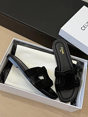 Celine Marina Triomphe Mule In Suede Calfskin Black - 6