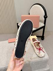 Miumiu Crochet Ballerinas Ivory/Raspberry 5F648E - 4