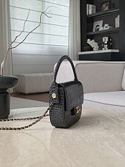 Chanel Mini Flap Bag with Top Handle Crocodile Embossed Calfskin & Gold-Tone Metal Gray AS6424 - 14.5x19.5x5cm - 6
