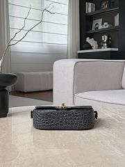 Chanel Mini Flap Bag with Top Handle Crocodile Embossed Calfskin & Gold-Tone Metal Gray AS6424 - 14.5x19.5x5cm - 5
