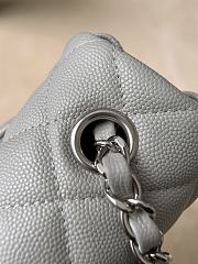Chanel Classic Gray Caviar Silver Hardware Bag - 12x20x6cm - 4