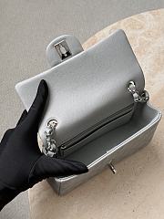 Chanel Classic Gray Caviar Silver Hardware Bag - 12x20x6cm - 2