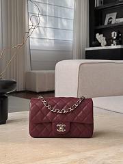 Chanel Classic Burrgundy Caviar Silver Hardware Bag - 12x20x6cm - 2